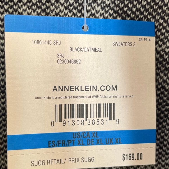 NWT ANNE KLEIN LONG CARDIGAN/SWEATER. ONE BUTTON CLOSURE. Elegant and cozy. - Picture 12 of 16